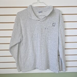 Michigan Embroided Long Sleeve Vneck Sweatshirt Lg
